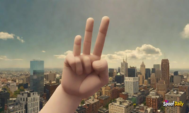 Cloudy McRude gestures with Massive Middle Finger Formation Over City