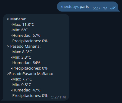 Forecast weather example