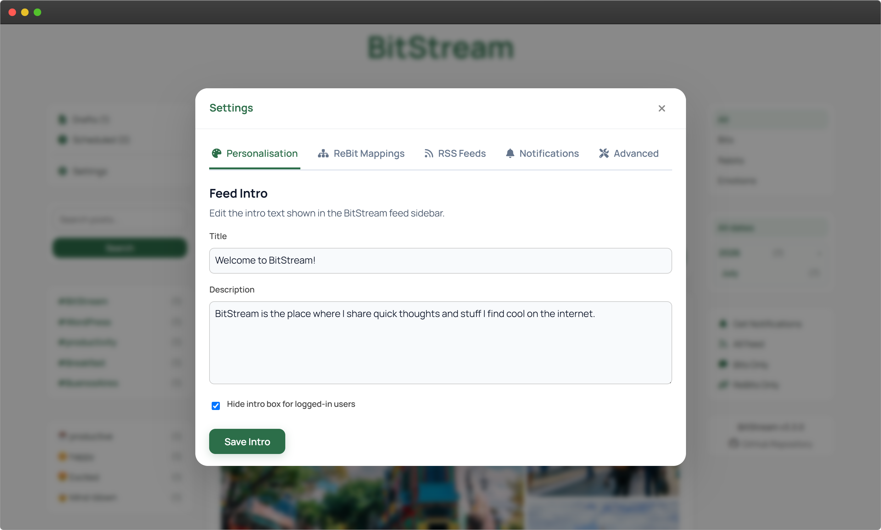 Front-End Administration & Settings