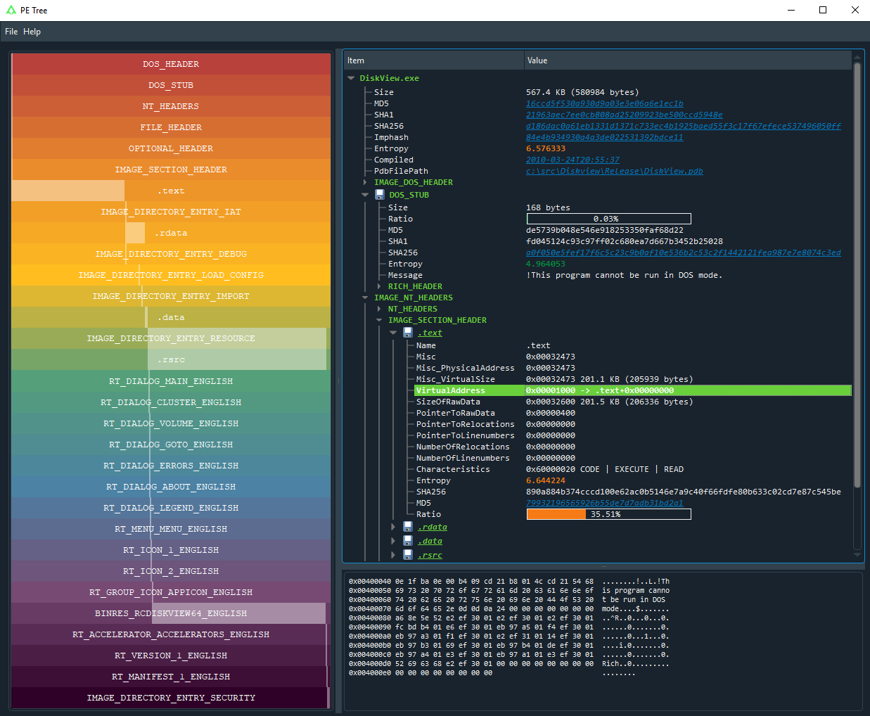 PE Tree standalone application