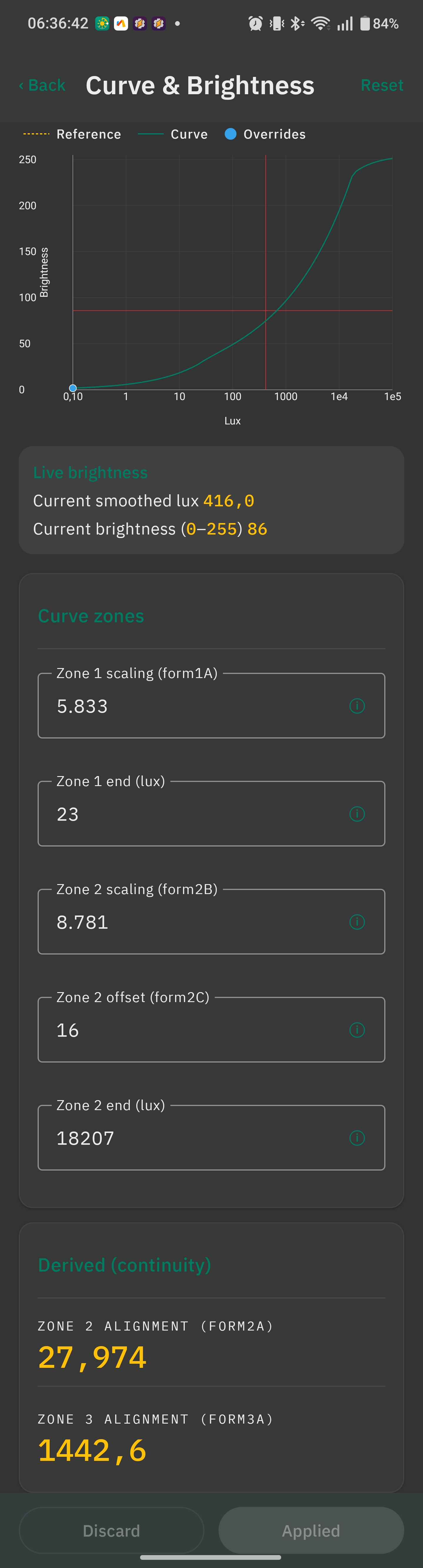 Curve & Brightness editor