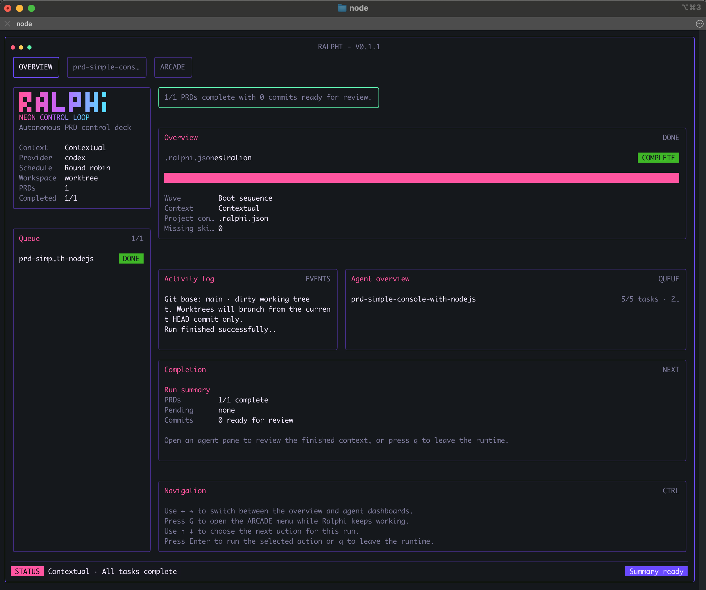 Ralphi live run view