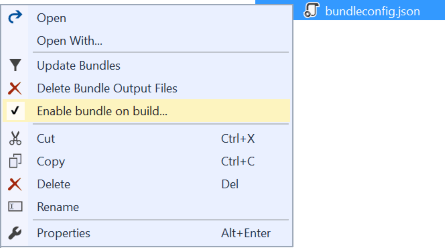 Bundle on build