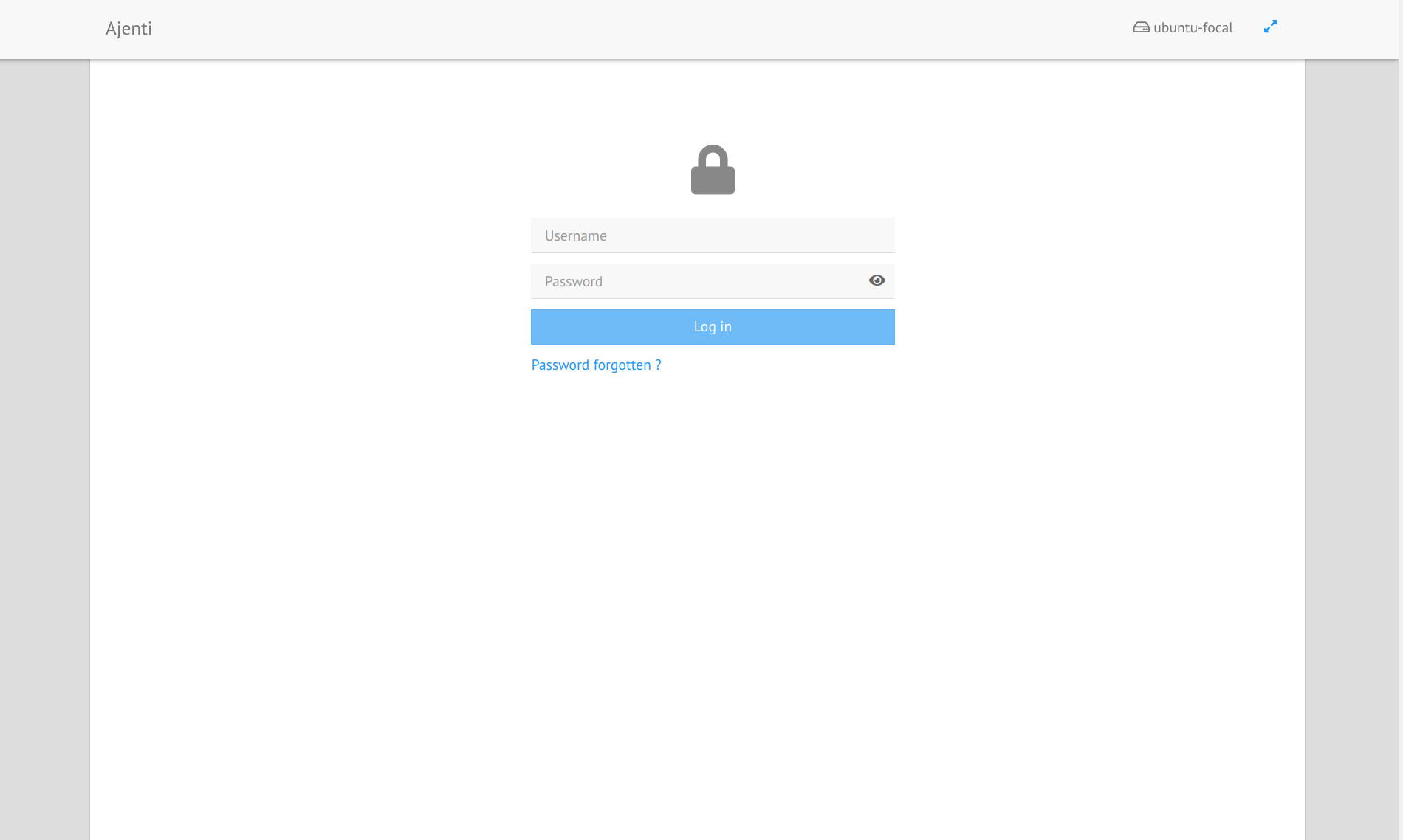 Screenshot Ajenti Login