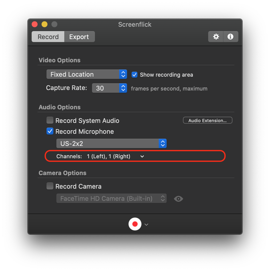 Screen Flick Audio Settings