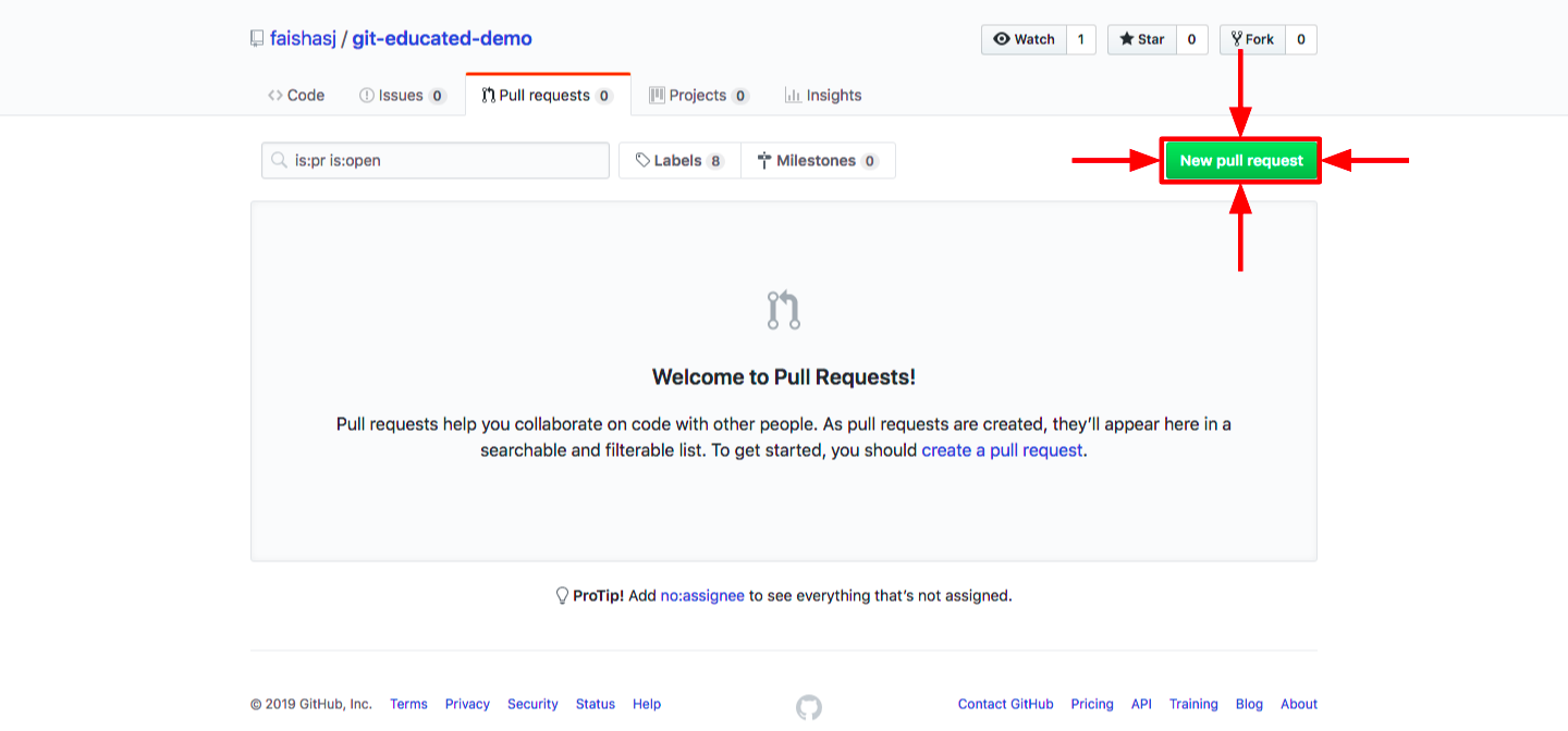 Screenshot of pull request