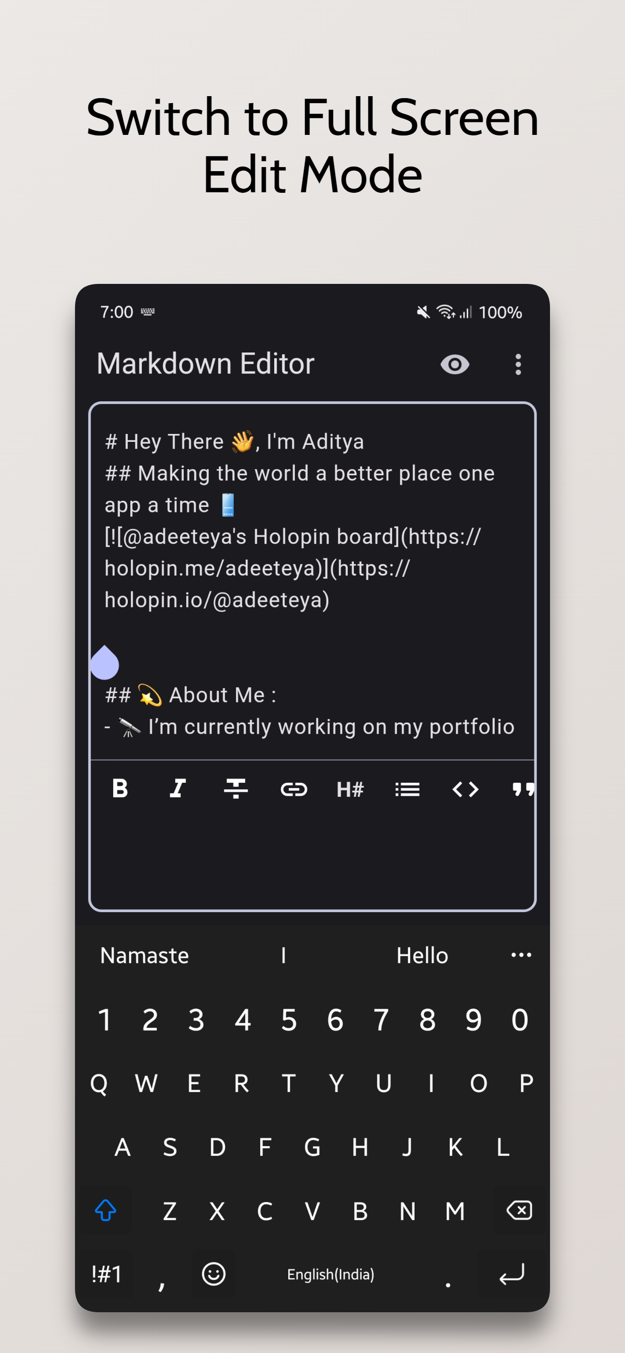 Markdown Editor Image