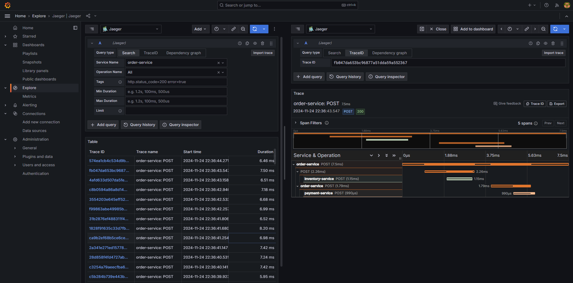 grafana tracing