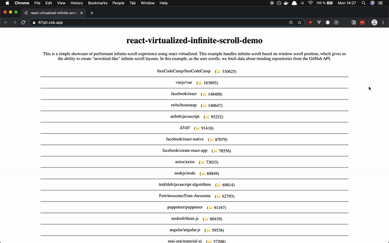 react-virtualized-infinite-scroll-demo preview