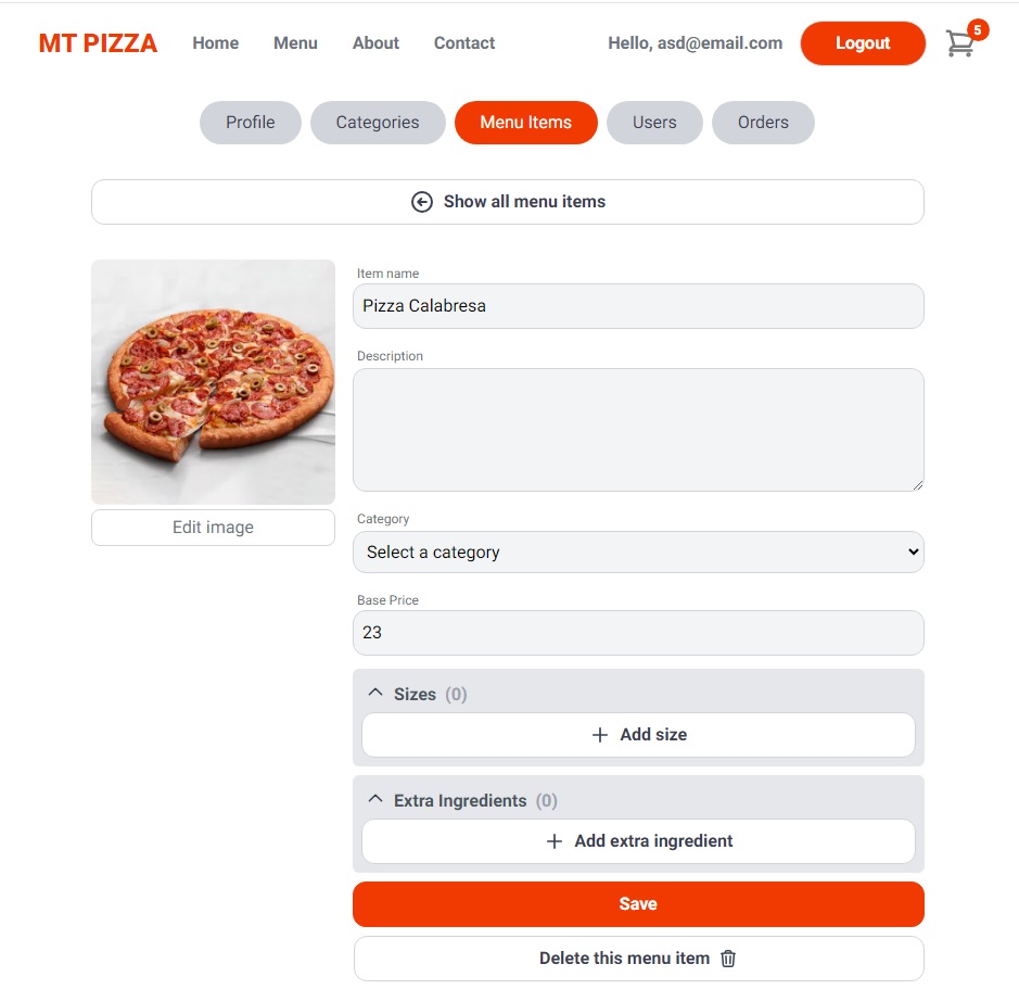 GitHub - famgz/mt-pizza: Full stack Pizza food ordering app with admin ...