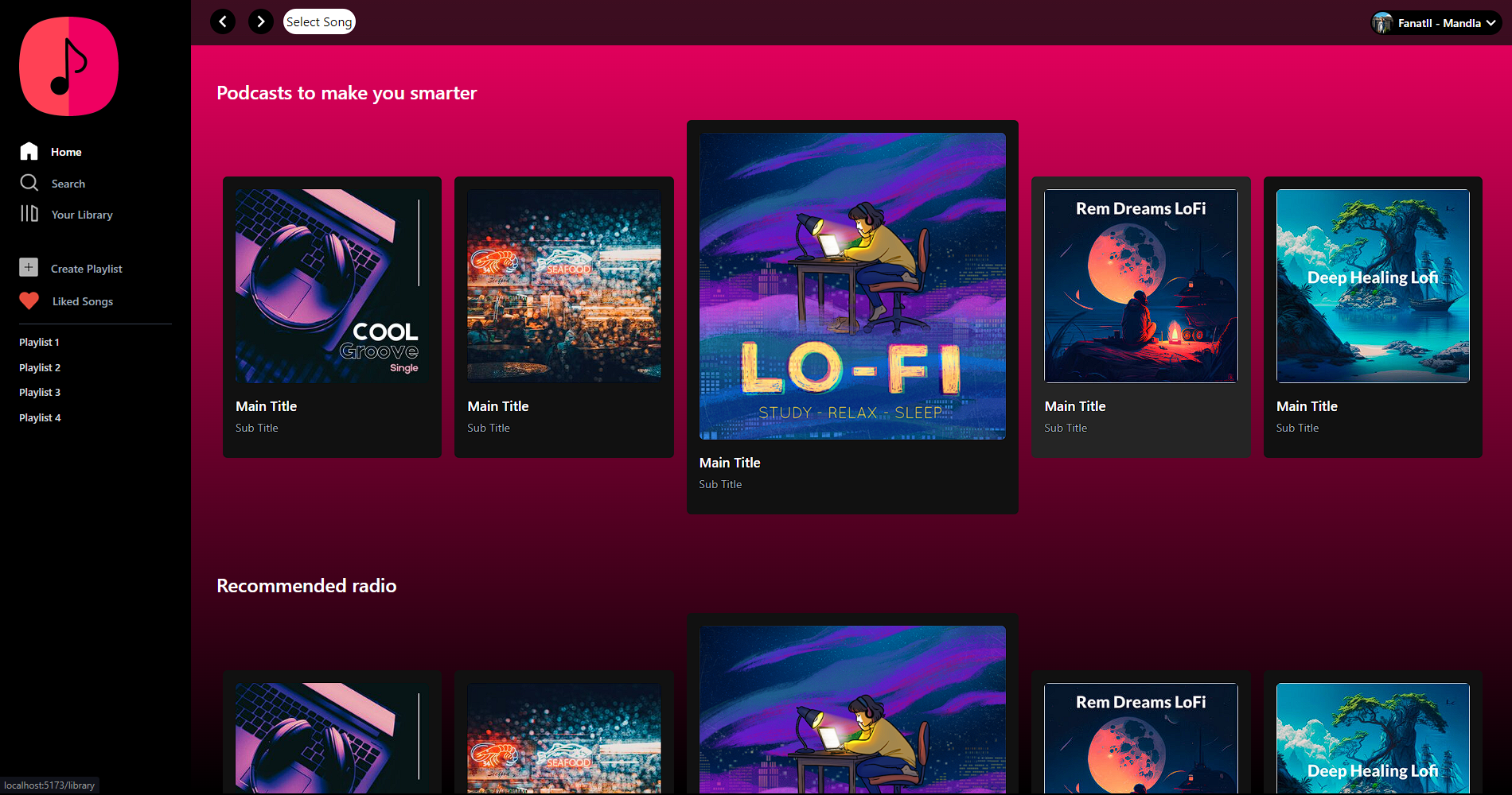 MUSIC PLAYER PAGE