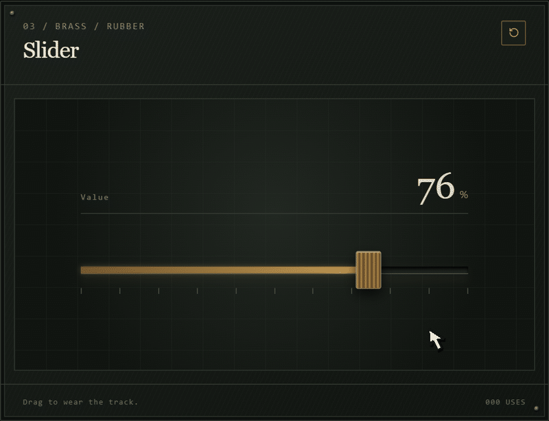 Fadeworn UI Slider wear demonstration