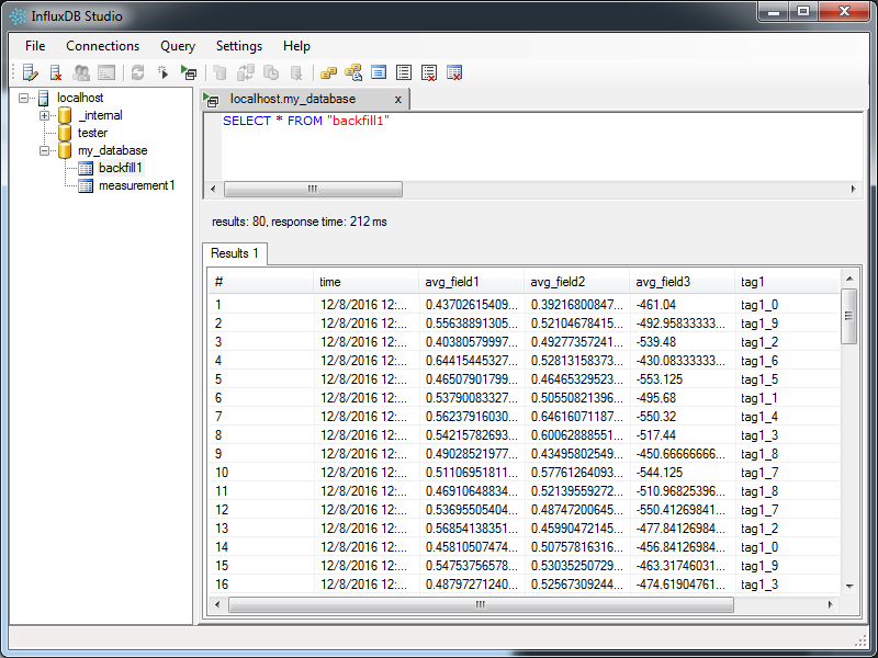 Backfill Query Results