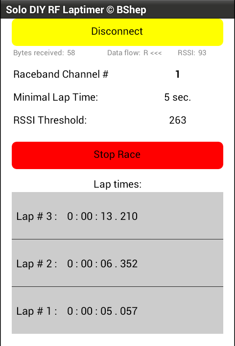 Application race mode screen