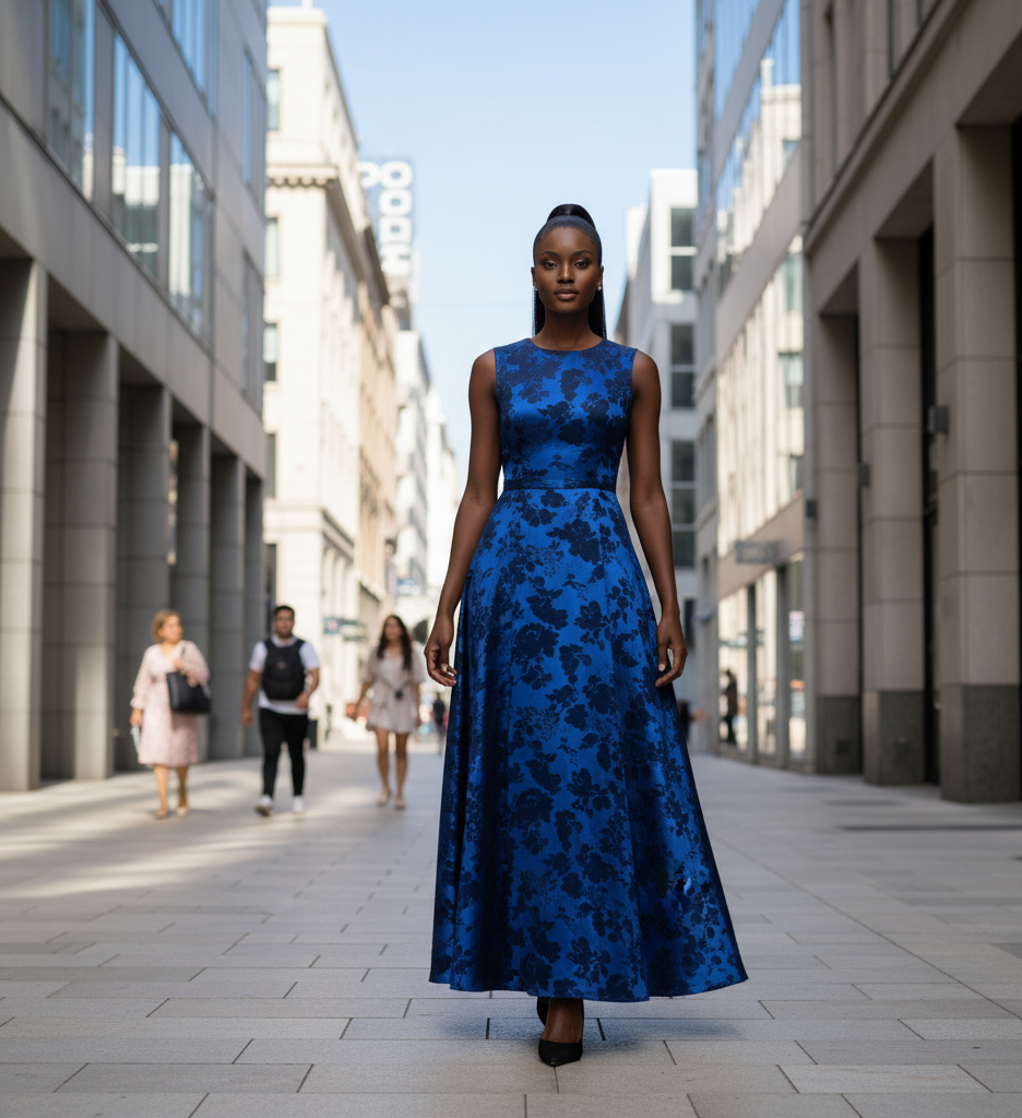 Fashion model wearing a Hands of Fia design