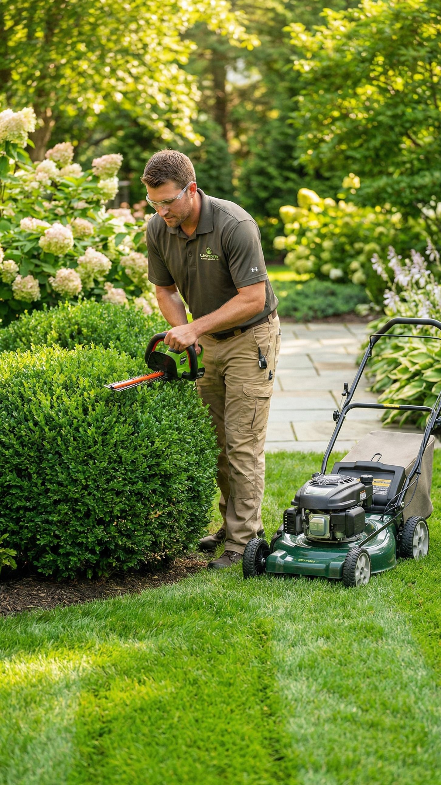 Landscaper working