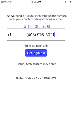 native react country code input phone telephone npm number picker