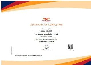 Wadhwani Foundation Certificate