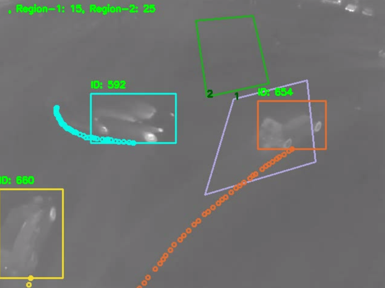 Unique Vehicle Counting in Thermal camera