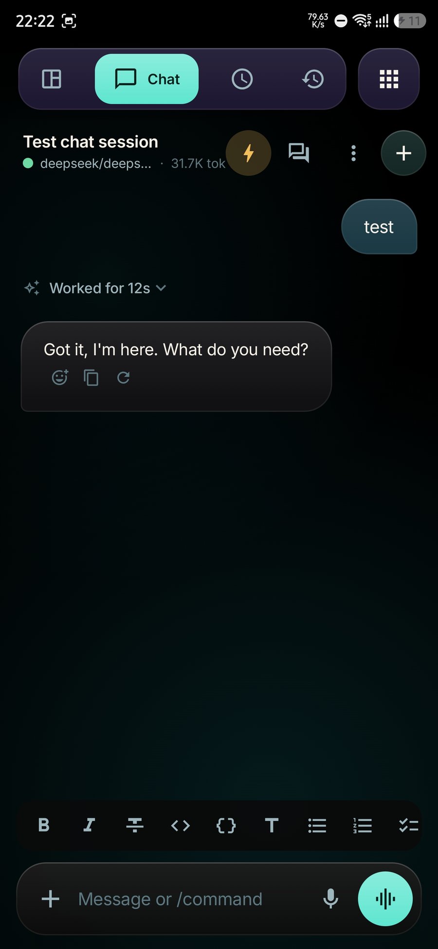 Chat with markdown composer