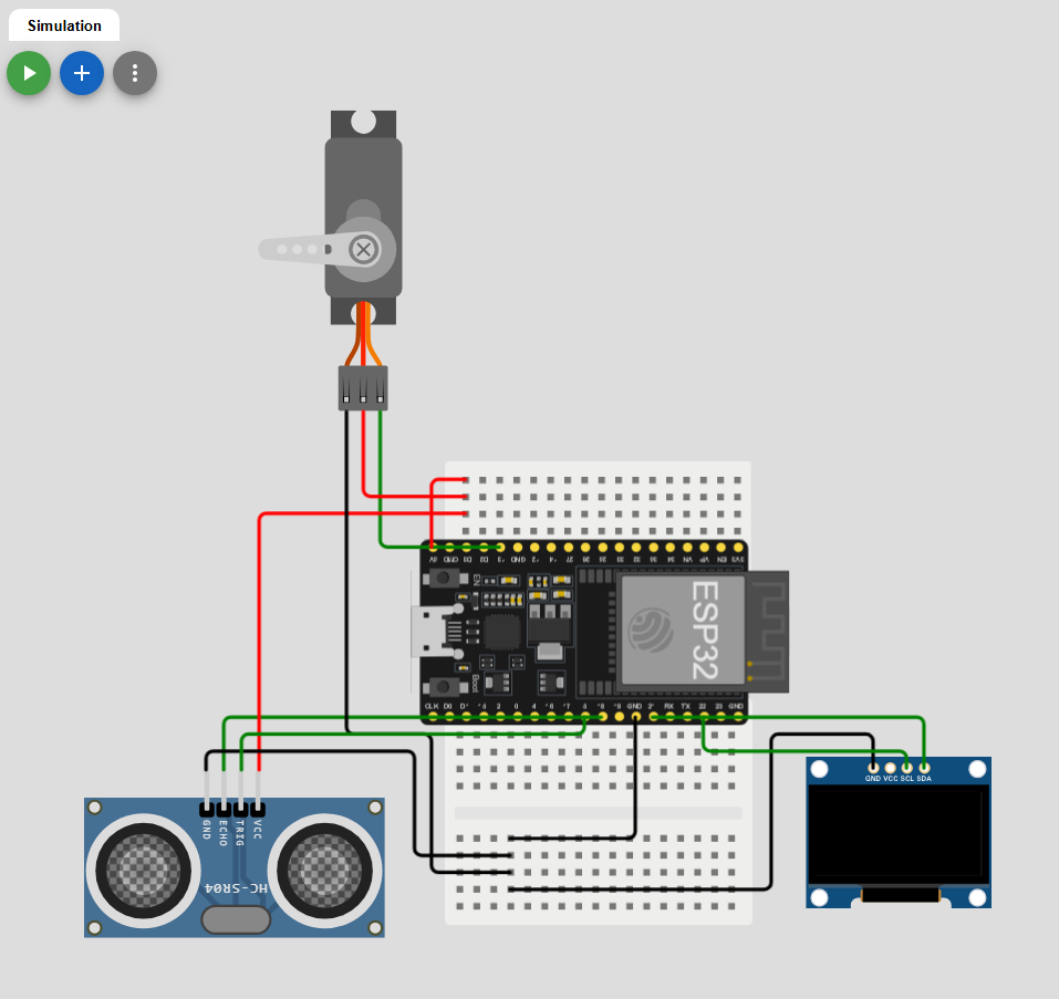 Original Wokwi circuit diagram used for ESP32 radar simulation