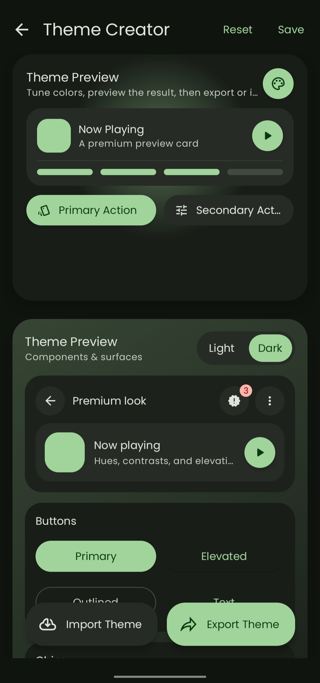 Theme customization