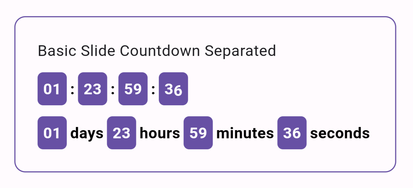 basic slidecountdown separated