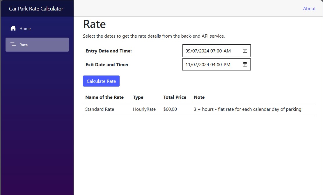 Calculate Rate UI