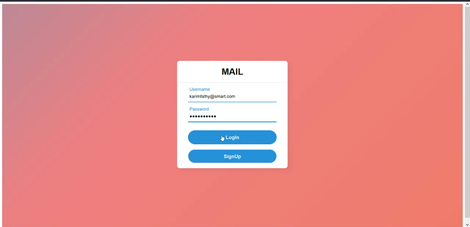 login page