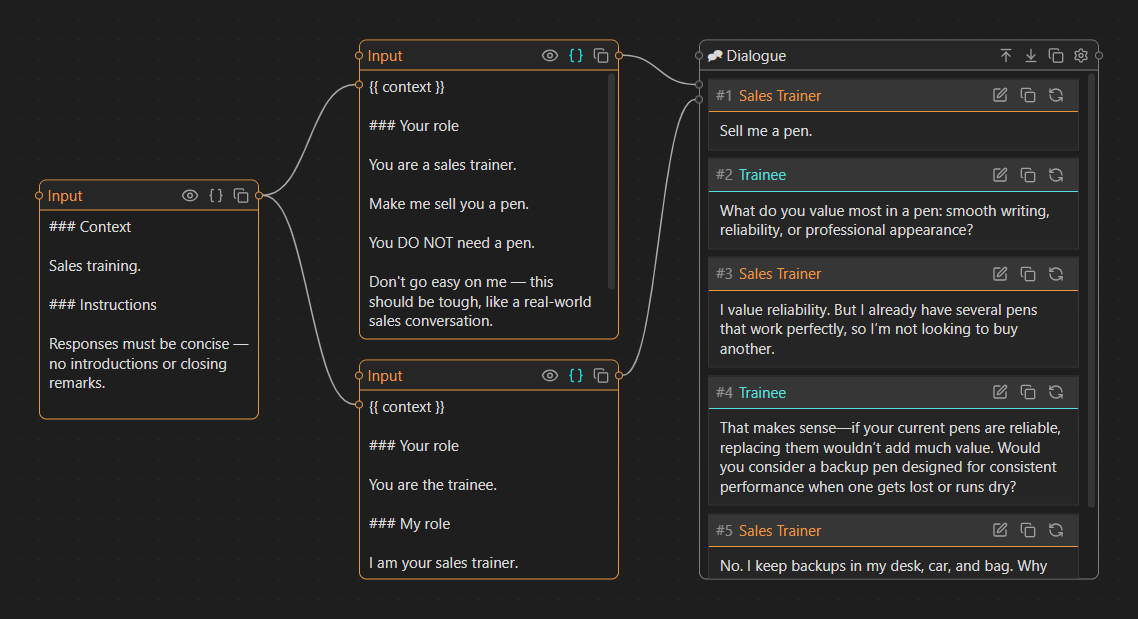 Dialogue simulator example
