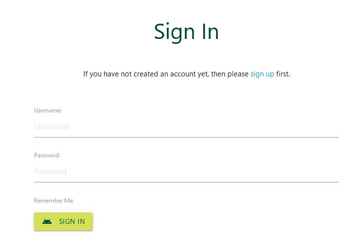User sign-in