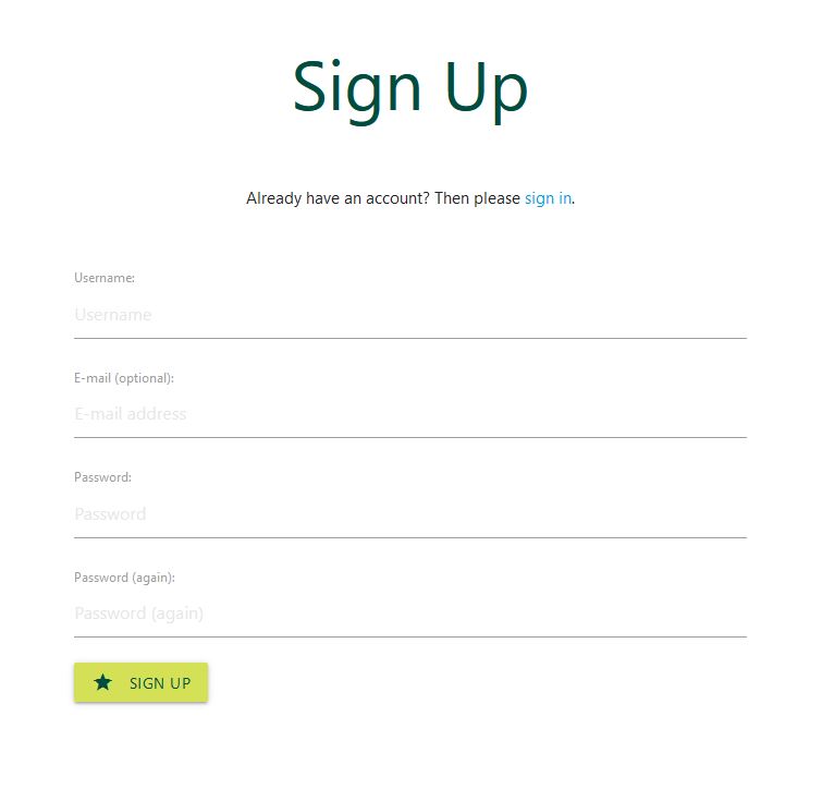 User sign-up