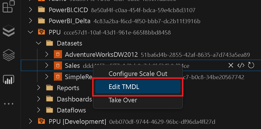 TMDL EditDataset