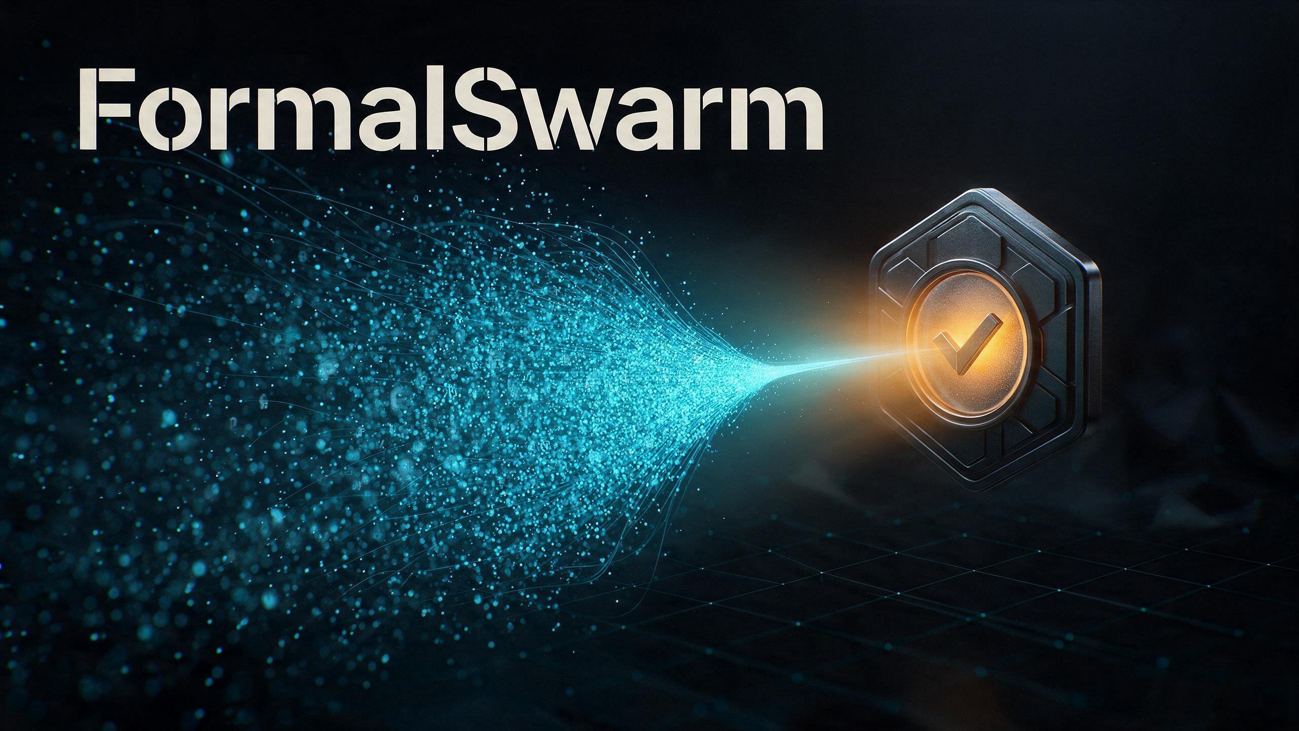 FormalSwarm cover — thesis, antithesis, seal: a verdict you can recompute