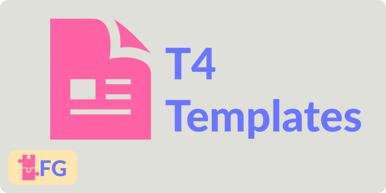 Project logo; A pink package on a grey background, next to the text "T4 Templates" in purple