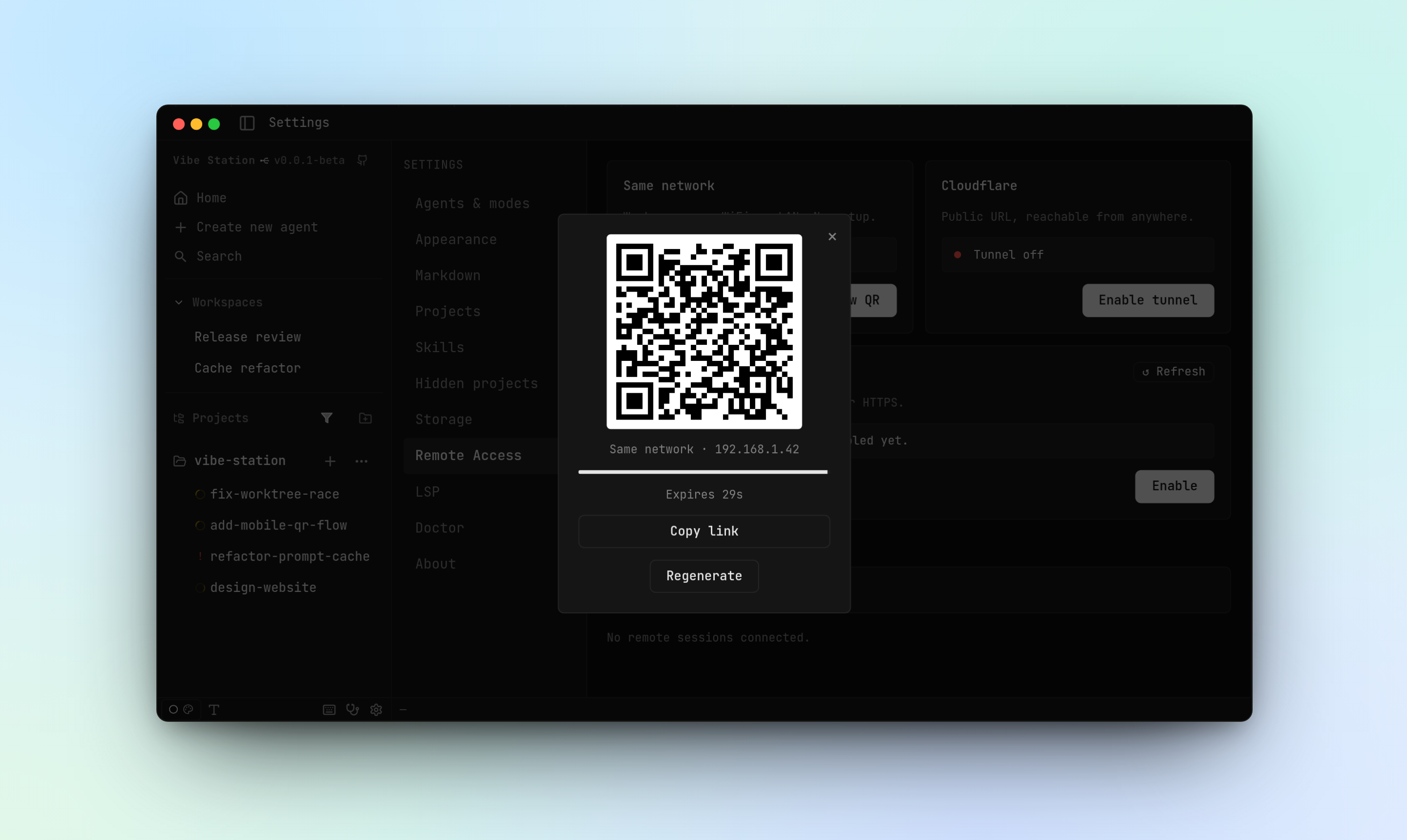 Pairing a phone with a one-time QR code