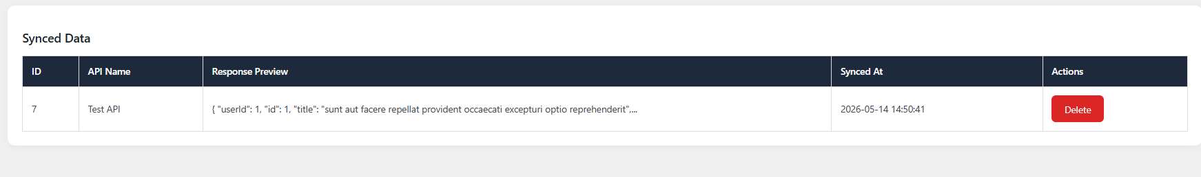 API Sync Dashboard