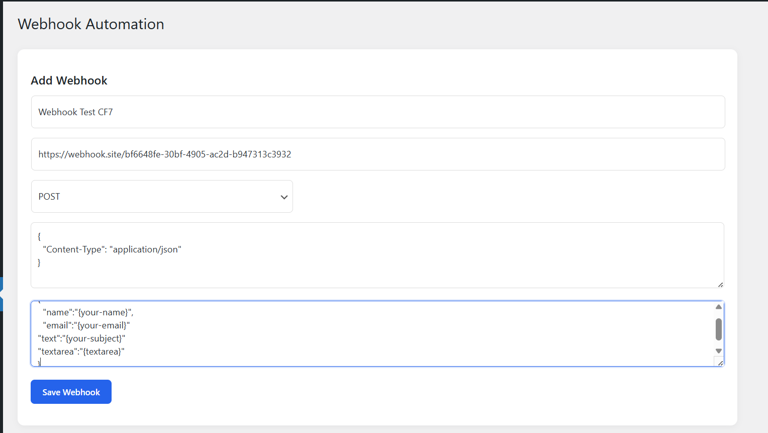 Create Webhook