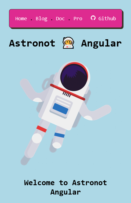 angular astronot website template free download