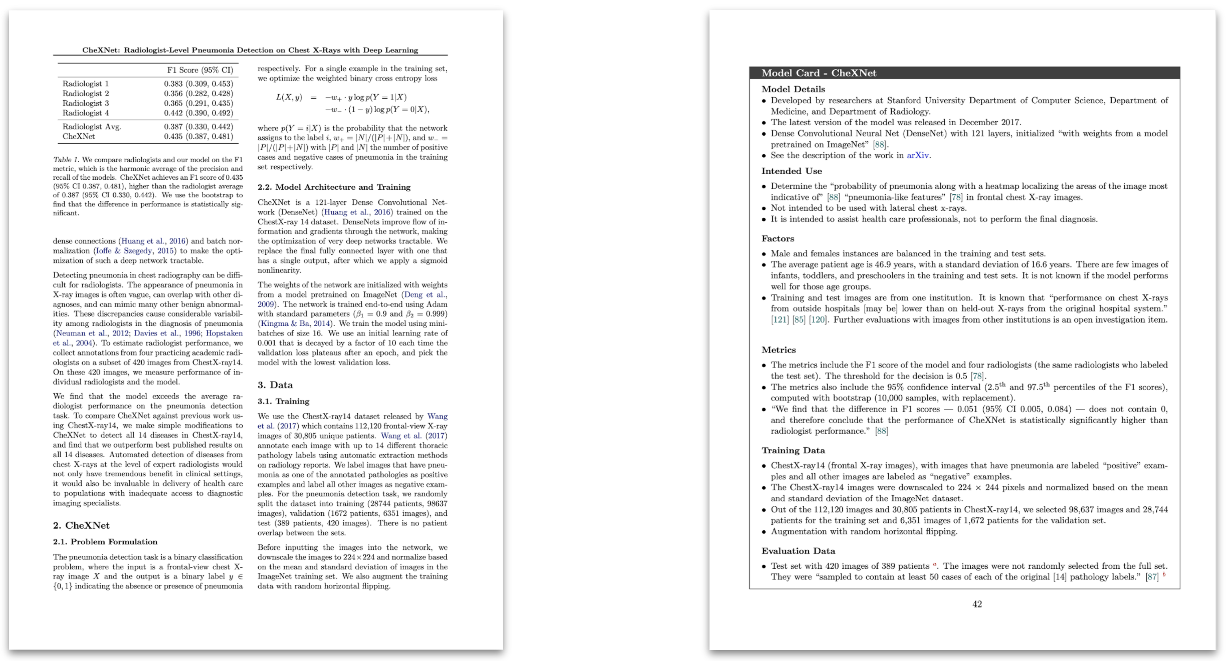 Prose vs. model card