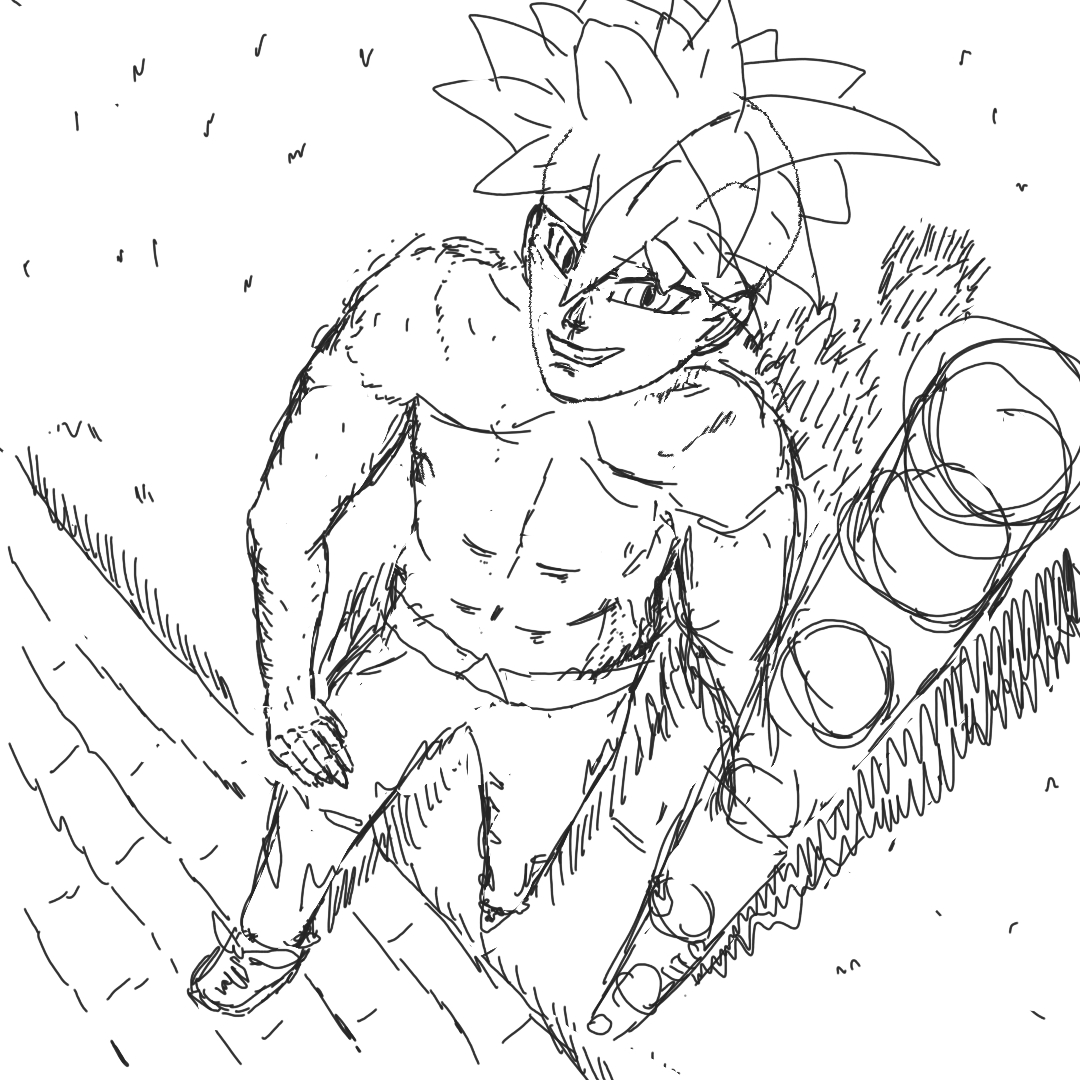 Was originally going for drawing Goku but it evolved into me drawing a Xenoverse type character inst...