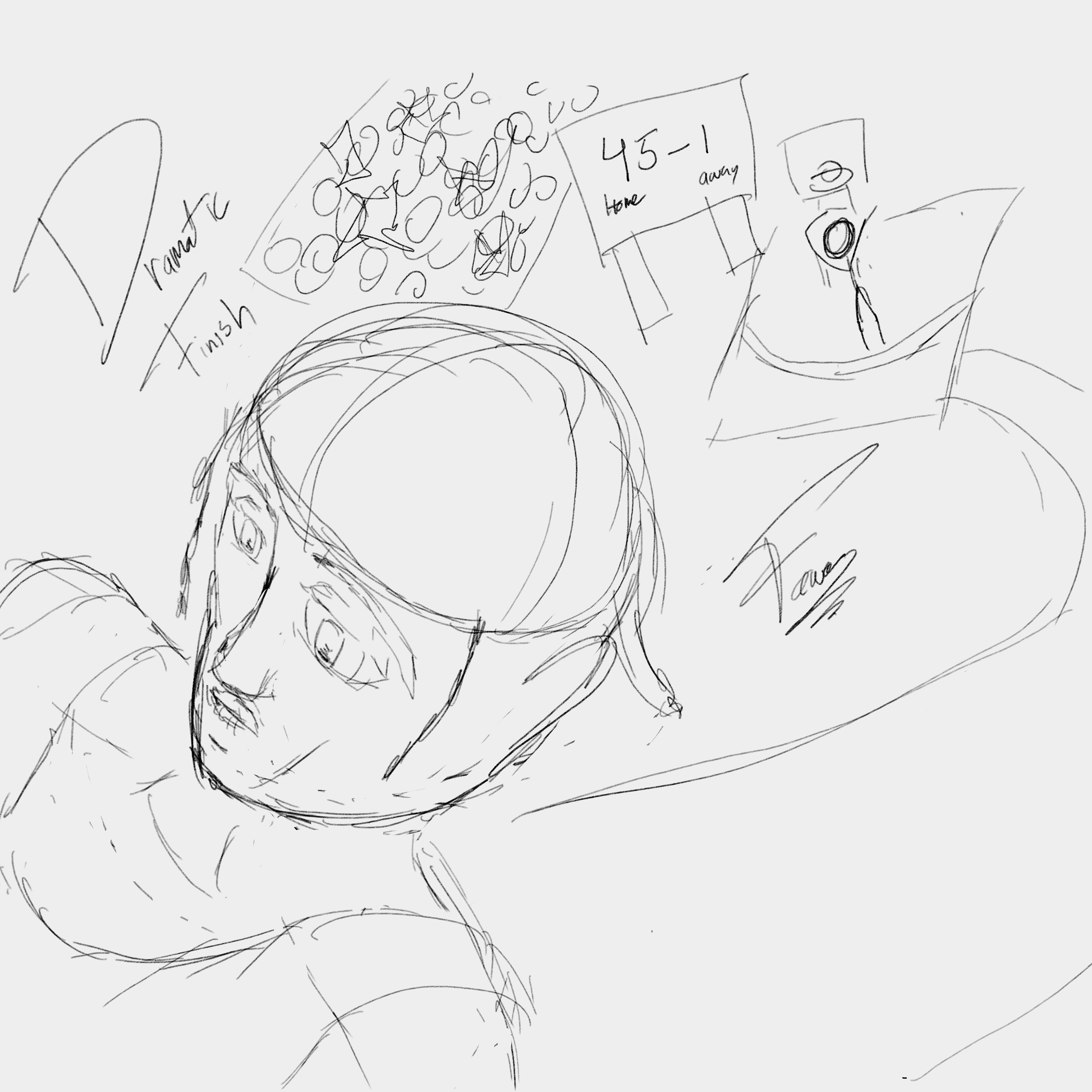 Random basketball player loses to a stick man. He walks away depressed