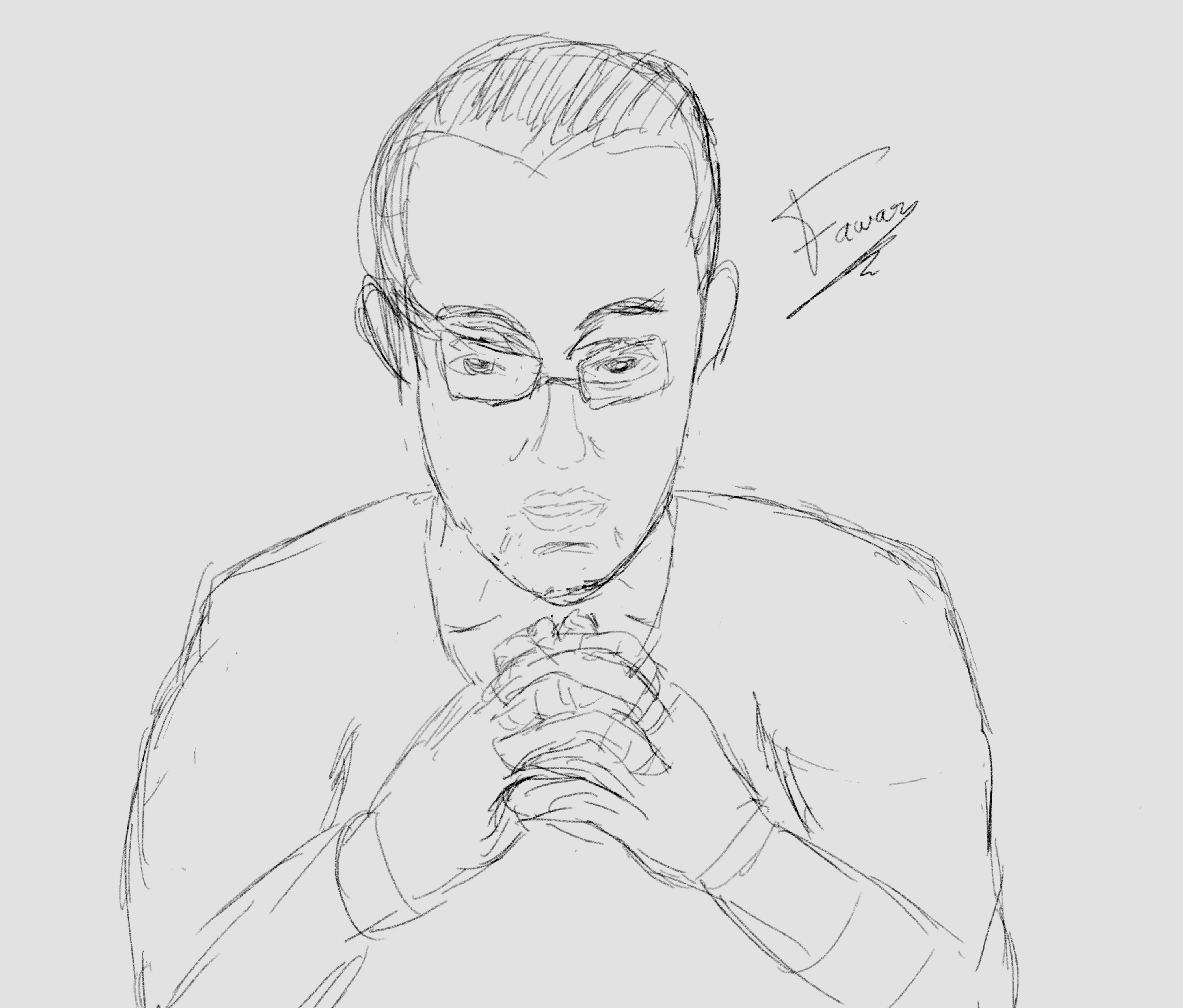 I was bored and drew my online professor