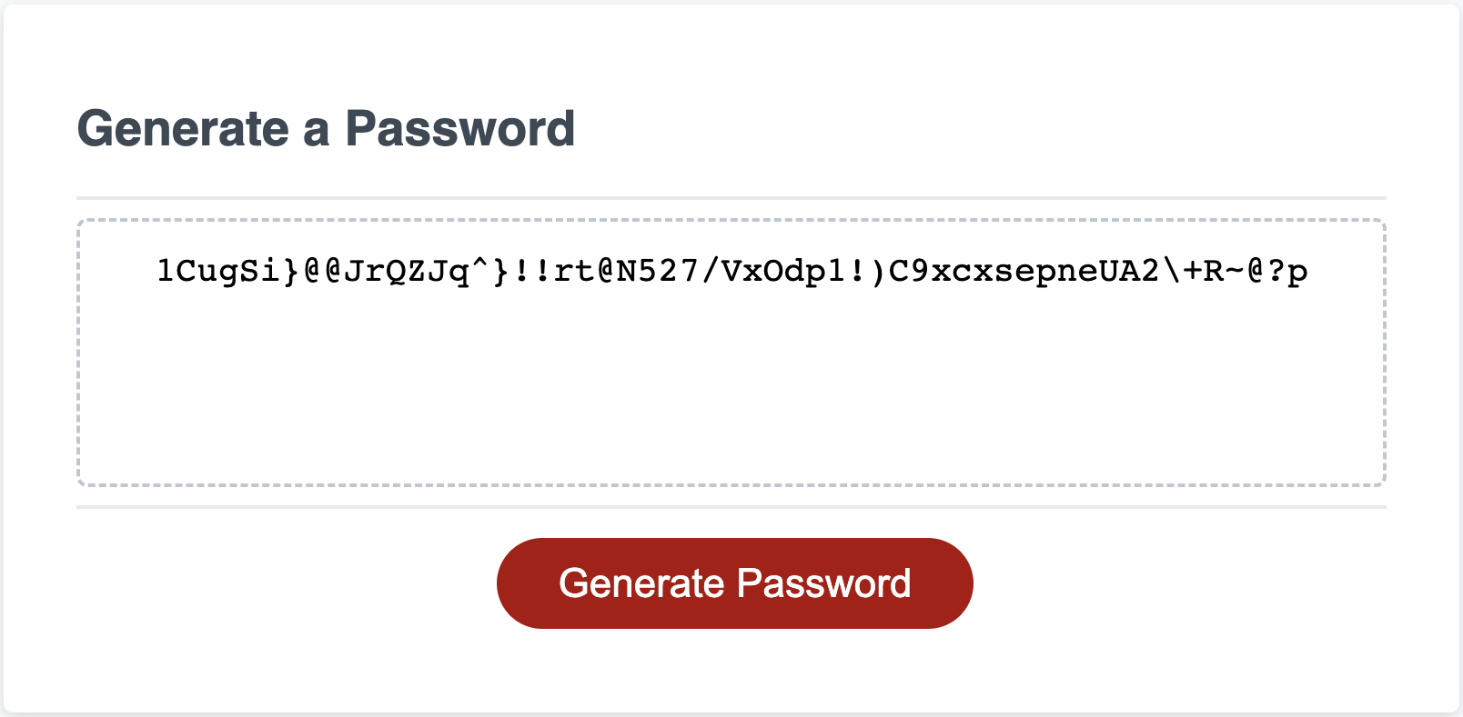 Generated Password