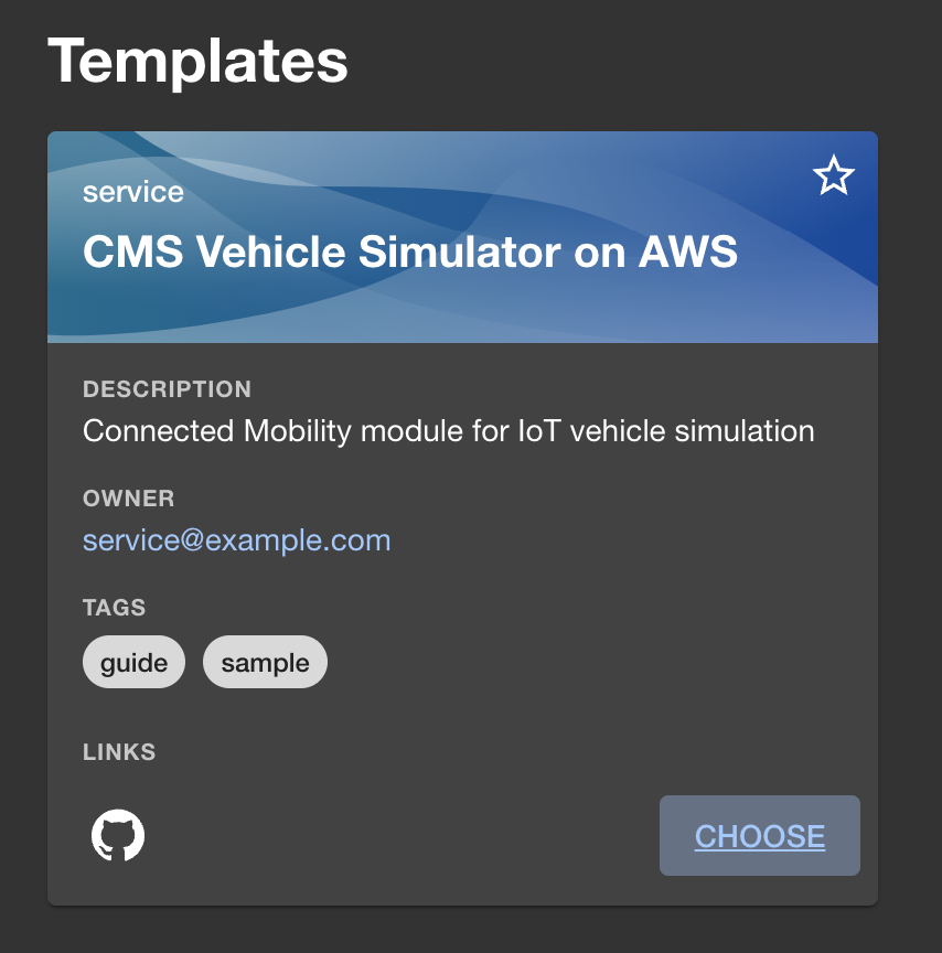 Vehicle Simulator Choose Card