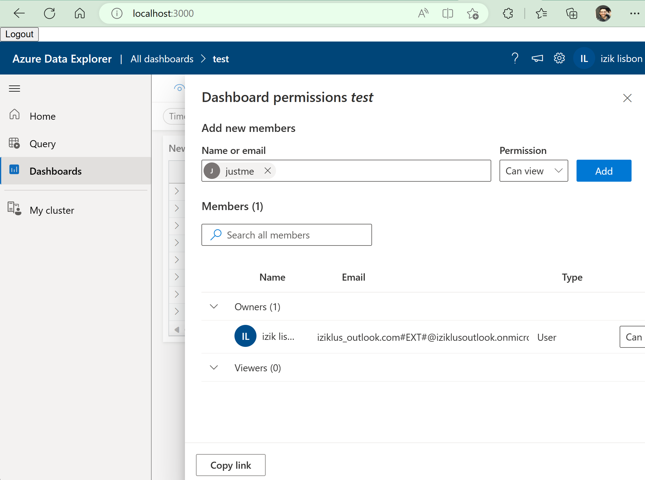 Dashboards Sharing