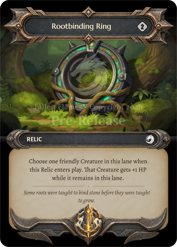 Archived Rootbinding Ring card from an earlier Reactor Realms build