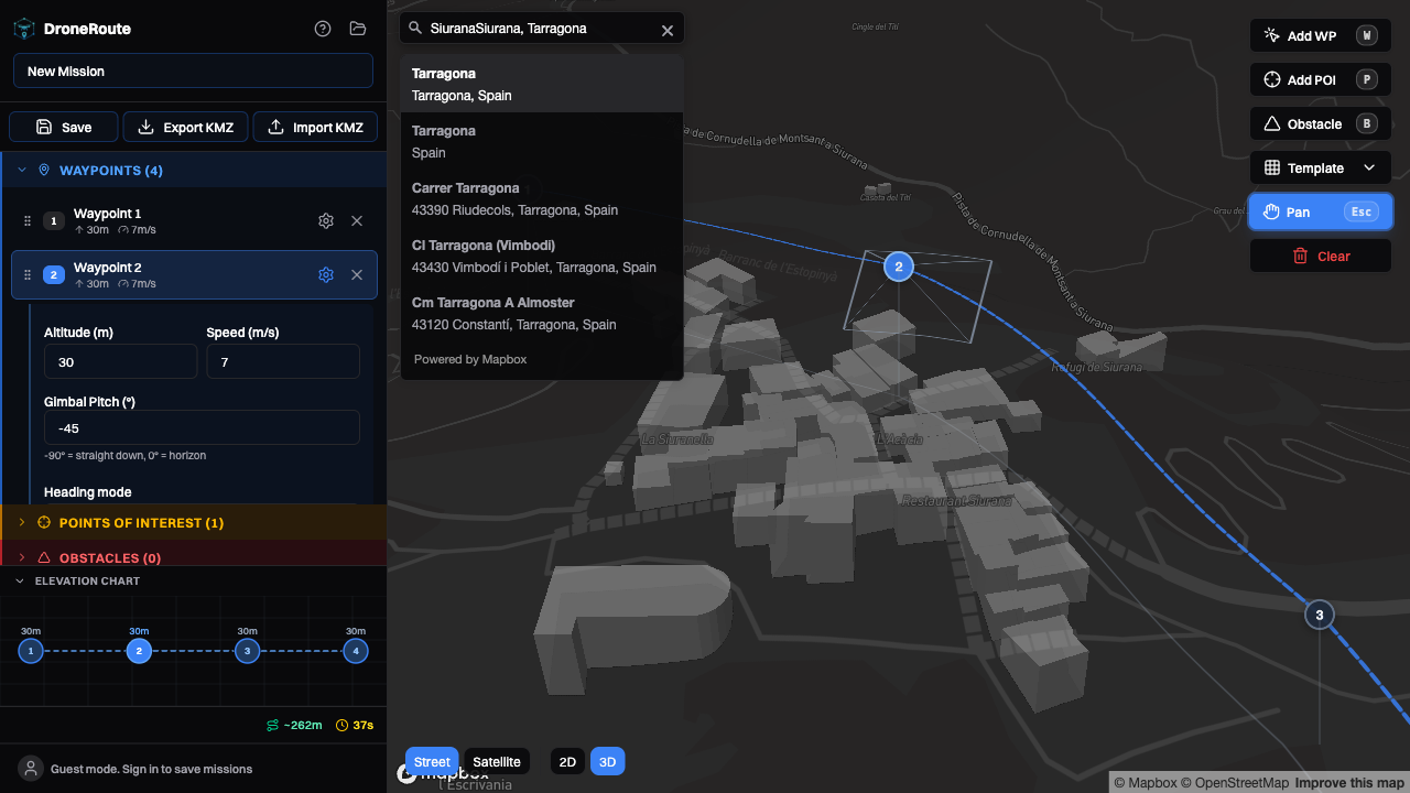 Geocoding search with location results dropdown