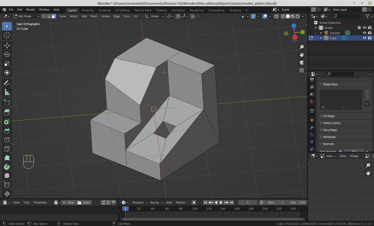 GIF showing the workflow to align the 3D View to a custom transform orientation