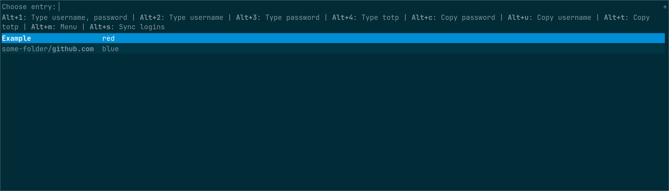 Screenshot of rofi-rbw